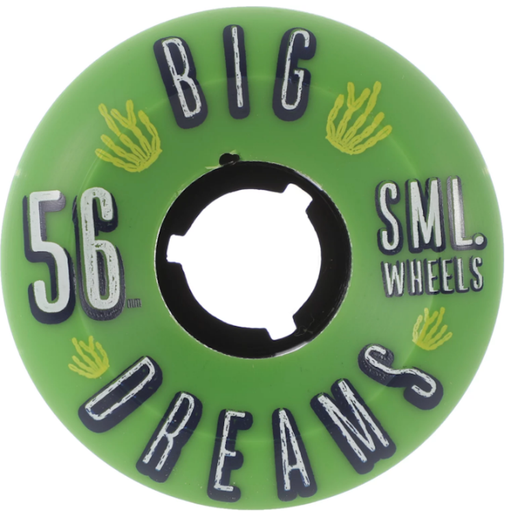 SML Wheels Succulent Cruiser Greenies V Cut Skateboard Wheels 92a 56mm
