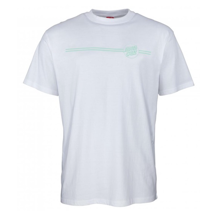 Santa Cruz Opus Dot Stripe T-Shirt White/Jade Green