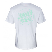 Santa Cruz Opus Dot Stripe T-Shirt White/Jade Green