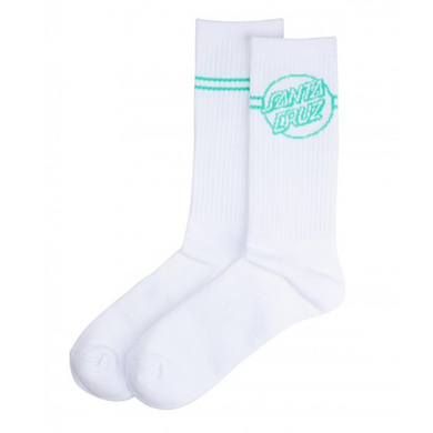 Santa Cruz Opus Dot Stripe Crew Socks White