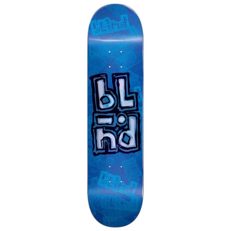Blind Skateboards Stacked Stamp Blue Skateboard Deck 8.25