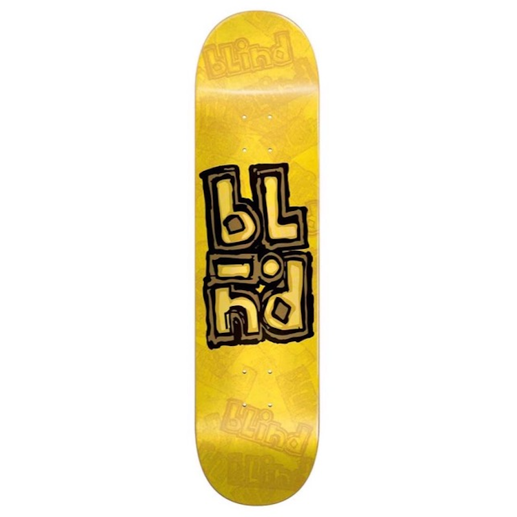 Blind Skateboards Stacked Stamp Yellow Skateboard Deck 7.75