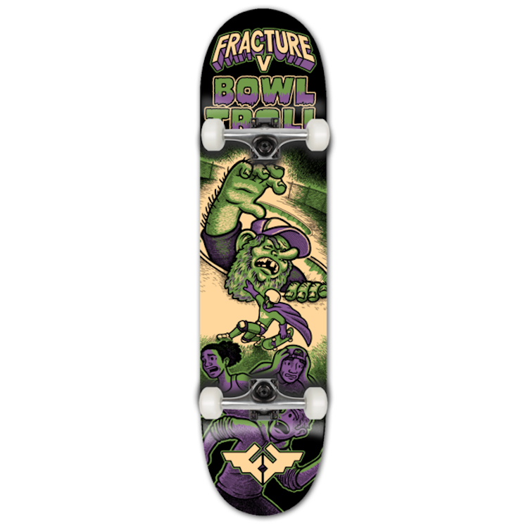 Fracture Skateboards X Jon Horner Bowl Troll Complete Skateboard 8.25