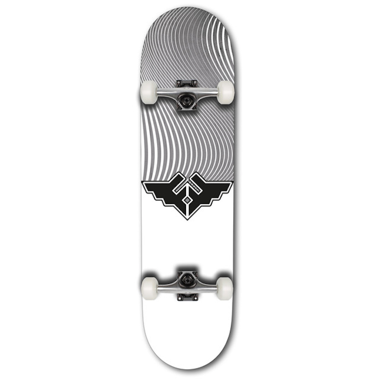Fracture Skateboards Wings V4 Grey Complete Skateboard 8.25