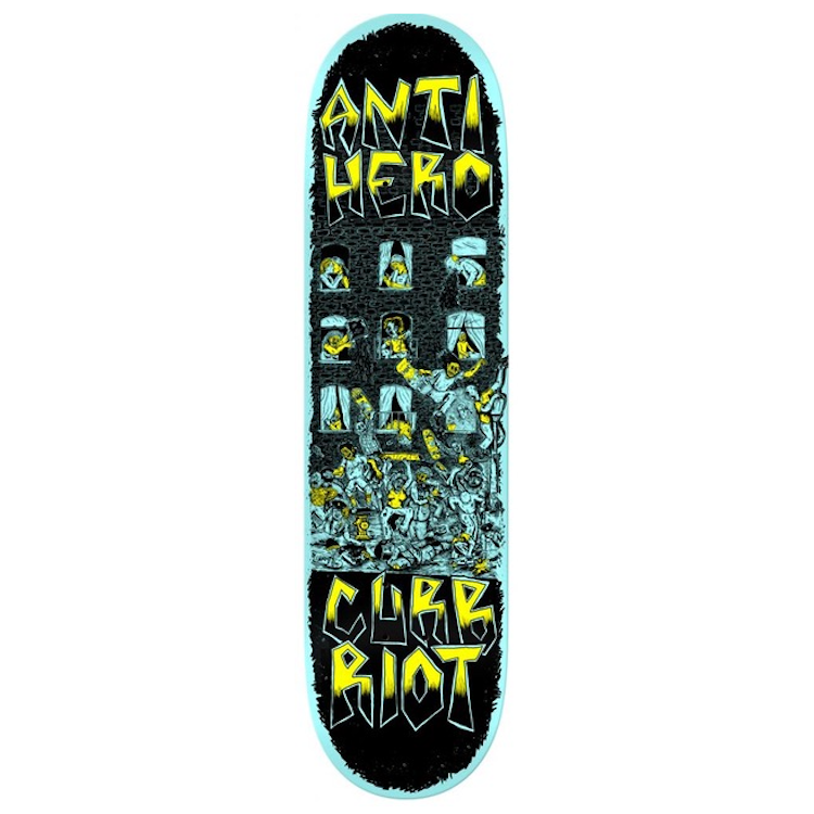 Anti Hero Skateboards Team Curb Riot Skateboard Deck 8.38