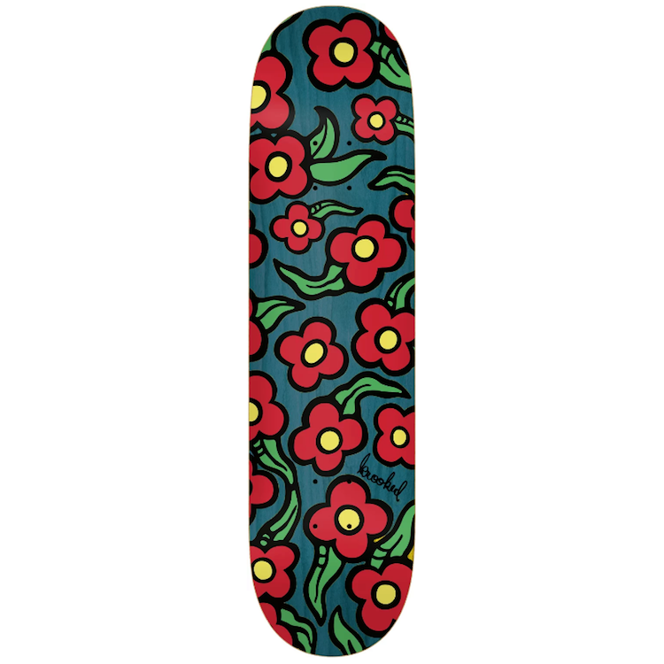 Krooked Skateboards Team Wild Style Flowers Skateboard Deck 8.25
