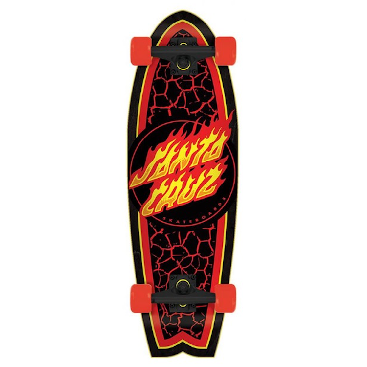 Santa Cruz Flame Dot Shark Cruiser Complete Skateboard 8.8