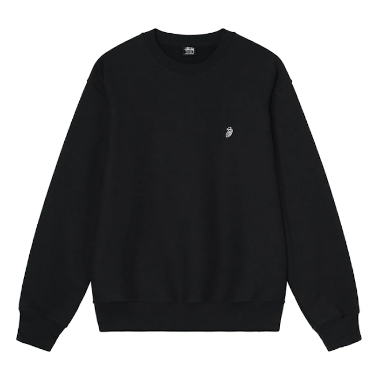 Stussy Swirl Applique Crewsweat Black