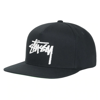 Stussy Big Stock Logo Point Crown Cap Black