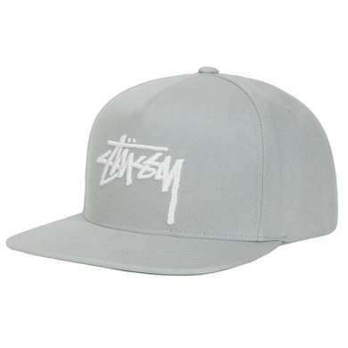 Stussy Big Stock Logo Point Crown Cap Grey