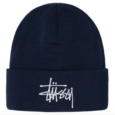 Stussy Basic Logo Thinsulate Embroidered Cuff Beanie Navy