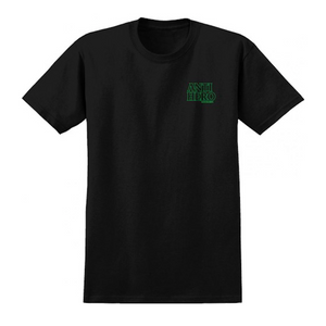 Anti Hero Skateboards Lil Black Hero Outline T-Shirt Black/Green
