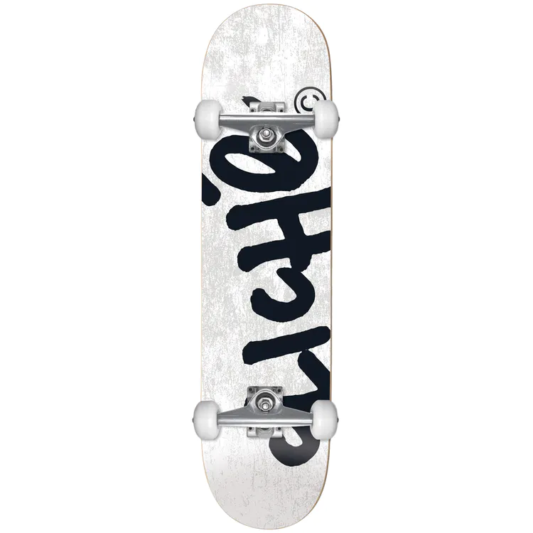 Cliche Handwritten White Complete Skateboard 8.25