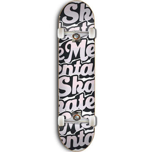 Skate Mental Script White/Pink Complete Skateboard 8.25"