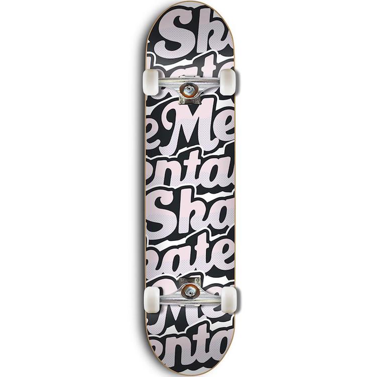 Skate Mental Script White/Pink Complete Skateboard 8.25