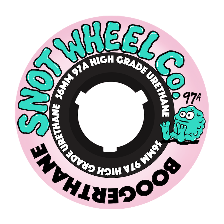 Snot Wheel Co Team Pale Pink/Black Core Skateboard Wheels 97a 56mm