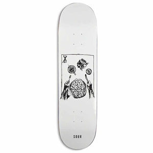Sour Skateboards Brainfeast White Skateboard Deck 8.25"