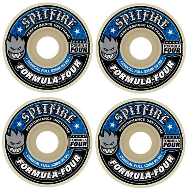Spitfire Wheels Formula Four Conical Full Skateboard Wheels 99a 56mm