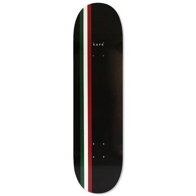 Skateboard Cafe Stripe Black/Burgundy/White/Forest Skateboard Deck 8.25