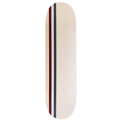 Skateboard Cafe Stripe Cream/Burgundy/White/Navy Skateboard Deck 7.75