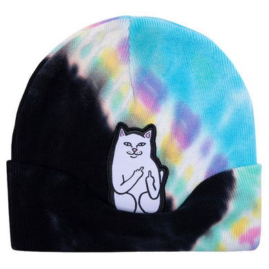 RIPNDIP Lord Nermal Black/Rainbow Tie Dye Beanie