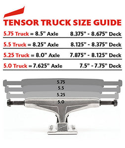 Tensor Trucks Alloy Raw/Crimson Skateboard Trucks 5.25