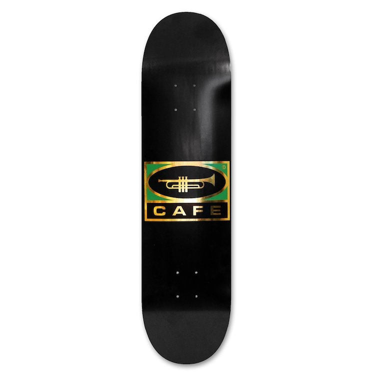 Skateboard Cafe Trumpet Logo Black/Gold Skateboard Deck 8.5
