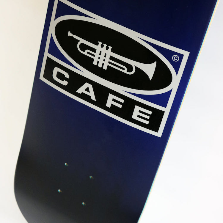 Skateboard Cafe Trumpet Logo Navy/Black Fade Skateboard Deck 8.5