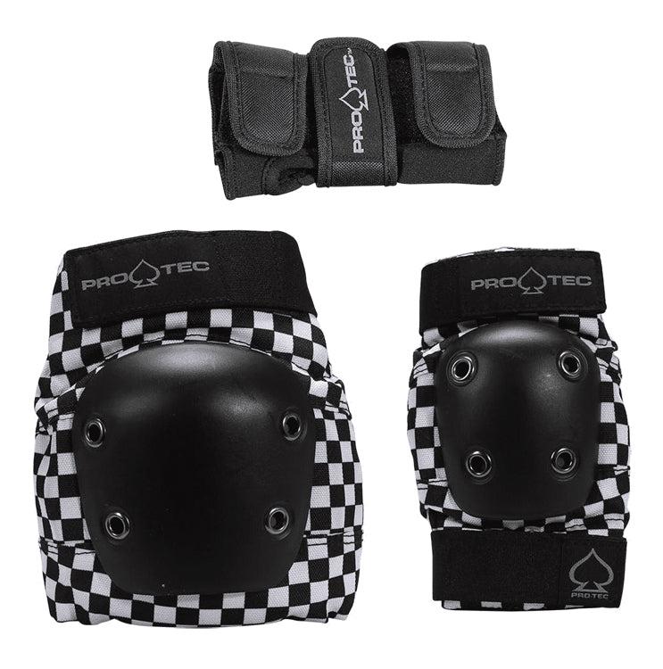 Pro-Tec Street Gear Junior 3-Pack Skateboard Pad Set Checker