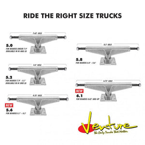 Venture Trucks Polished Skateboard Trucks 5.6 High