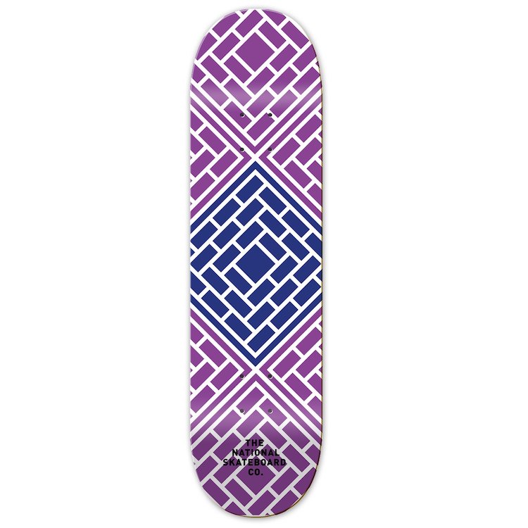 The National Skateboard Co. Classic Purple Skateboard Deck 8.25
