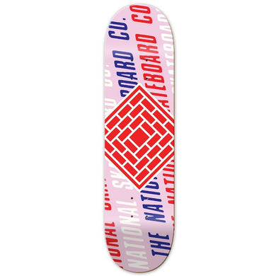 The National Skateboard Co. Logo Slant Pink Skateboard Deck 8.25