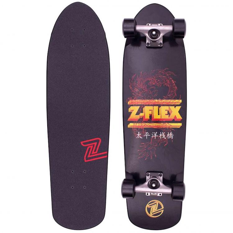 Z-Flex Dragon Shorebreak Black Complete Skateboard Cruiser 8.5