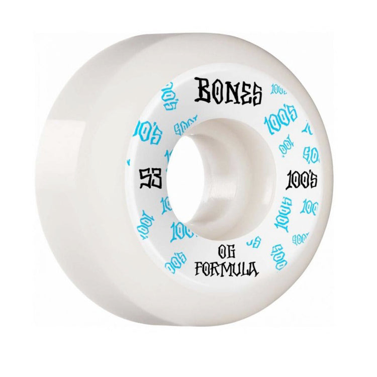 Bones Wheels 100's V5 #3 Sidecut White Skateboard Wheels 100a 53mm