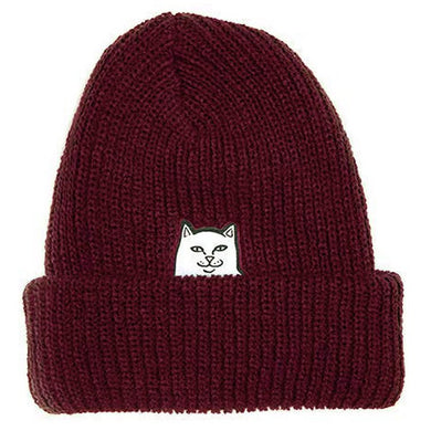 RIPNDIP Lord Nermal Ribbed Burgundy Beanie