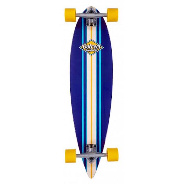 D-Street Ocean Pintail Blue Complete Skateboard Longboard 35