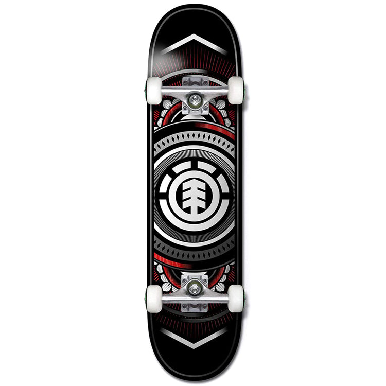 Element Hatched Red/Silver Complete Skateboard 7.5