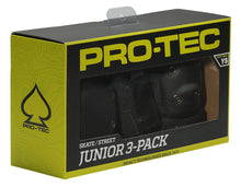 Pro-Tec Street Gear Junior 3-Pack Skateboard Pad Set Black