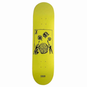 Sour Skateboards Brainfeast Fluro Yellow Skateboard Deck 8.375"