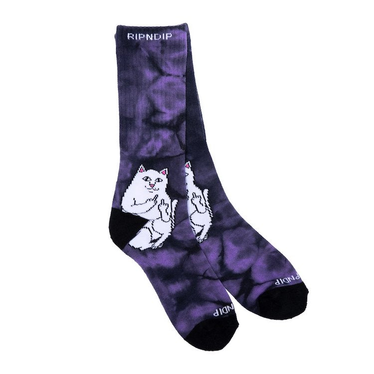 RIPNDIP Lord Nermal Lavender Tie Dye Crew Socks