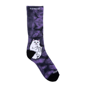 RIPNDIP Lord Nermal Lavender Tie Dye Crew Socks