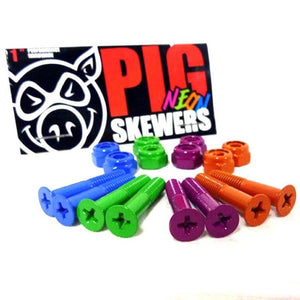 Pig Wheels Neon 1" Phillips Skateboard Bolts