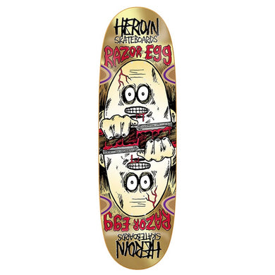 Heroin Skateboards Razor Egg Symmetrical Gold Skateboard Deck 9.5
