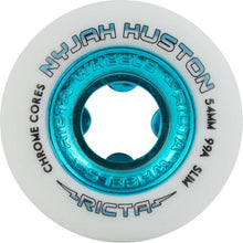 Ricta Wheels Nyjah Huston Chrome Core Slim White/Teal Skateboard Wheels 99a 54mm