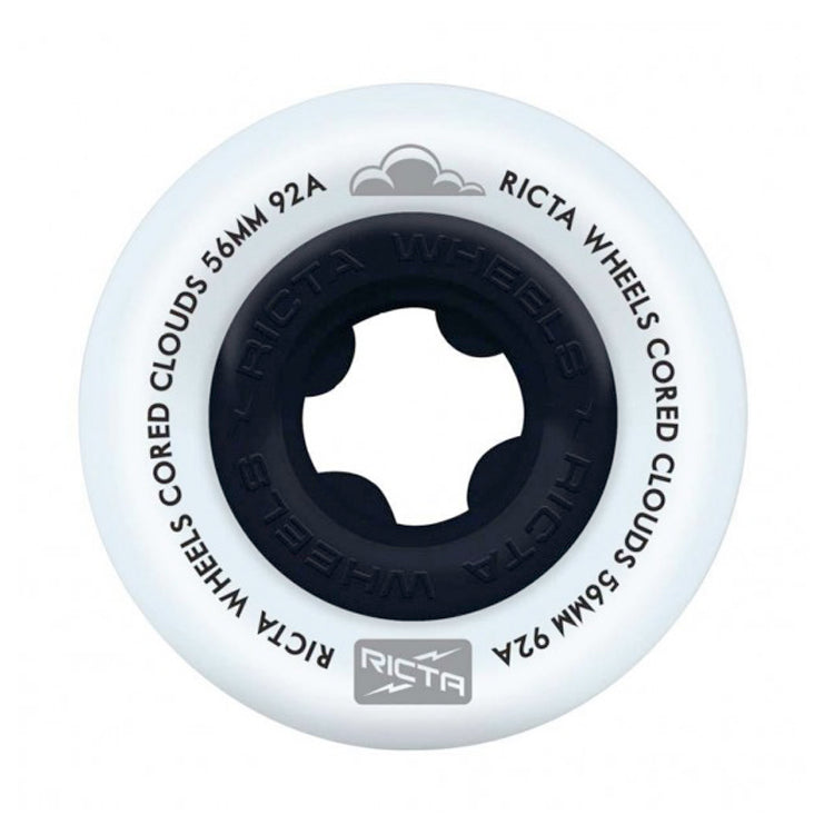 Ricta Wheels Cored Clouds Black Skateboard Wheels 92a 56mm