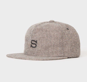Stussy S Logo Herringbone Snapback Cap Black / White