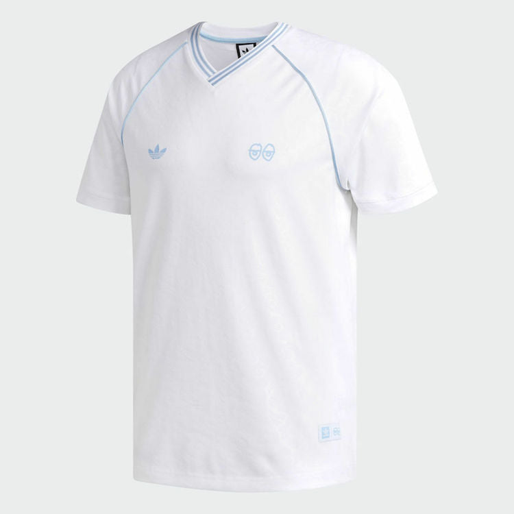 Adidas Skateboarding X Krooked Jersey White/Clear Blue T-Shirt