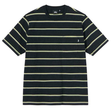 Stussy Mini Stripe Crew T-Shirt Black