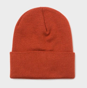 Stussy Stock Logo Embroidered Beanie Rust