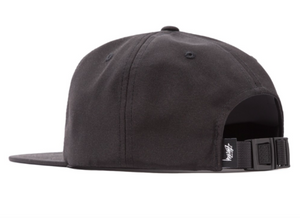 Stussy Stock Logo Rubber Patch Cap Black